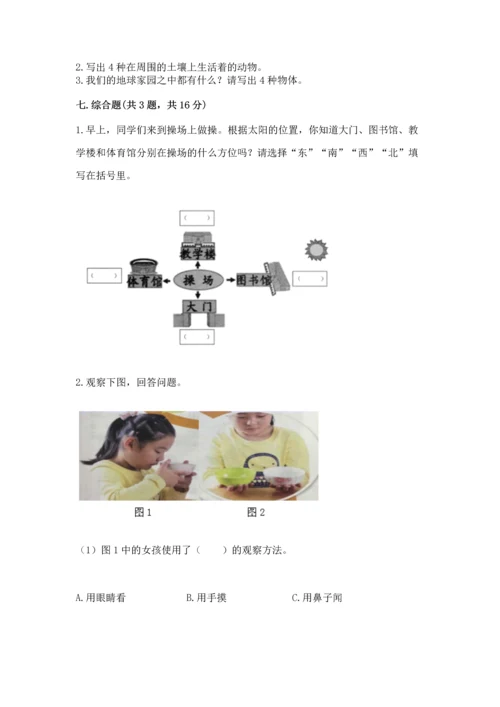 教科版二年级上册科学期末测试卷审定版.docx