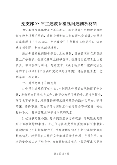 党支部某年主题教育检视问题剖析材料.docx