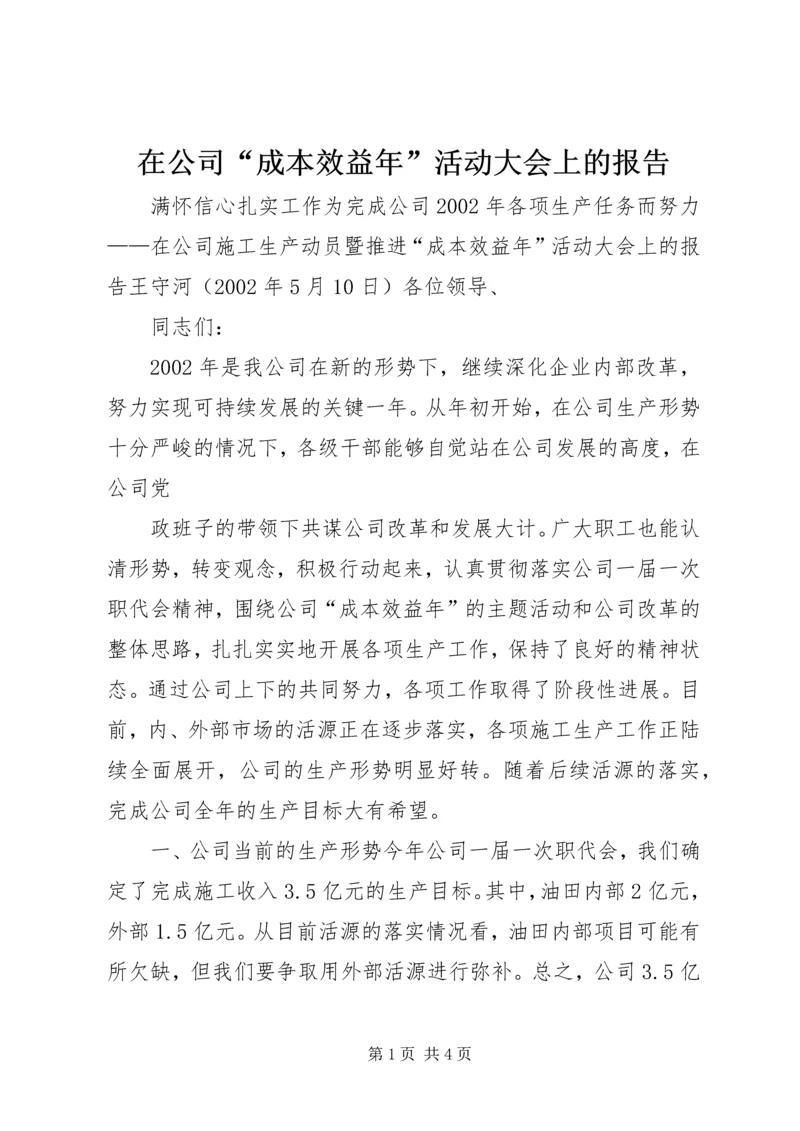 在公司“成本效益年”活动大会上的报告 (6).docx