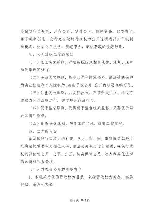 食品药品监督管理局行政权力公开透明运行实施方案 (4).docx