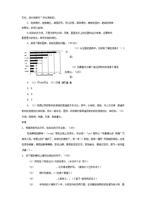 中考语文总复习试卷分类冲刺训练基础知识