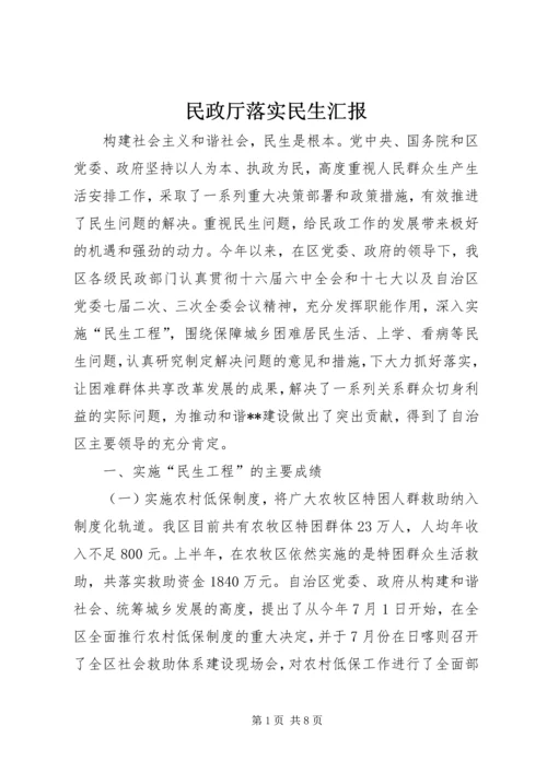 民政厅落实民生汇报.docx