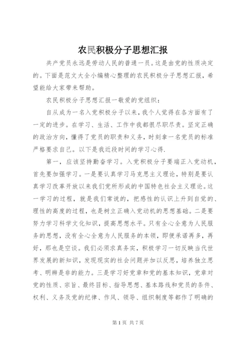 农民积极分子思想汇报.docx