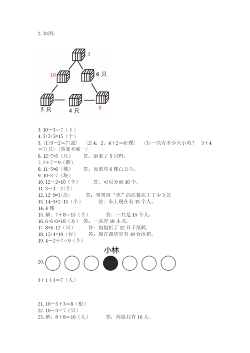 一年级上册数学应用题50道（典优）word版.docx