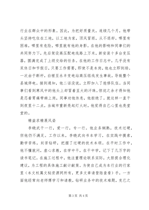 供电公司岗位能手先进事迹材料 (2).docx