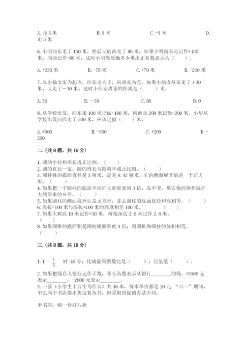 青岛版数学小升初模拟试卷含完整答案【典优】.docx