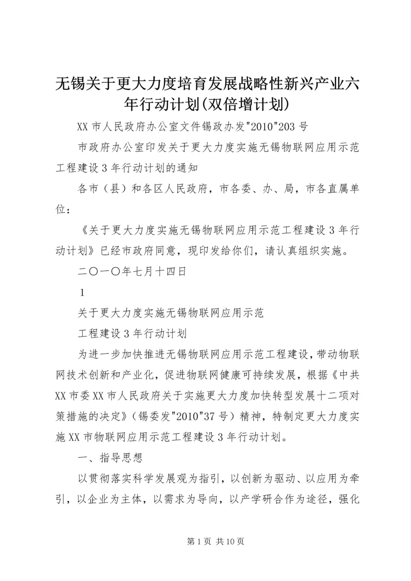 无锡关于更大力度培育发展战略性新兴产业六年行动计划(双倍增计划) (4).docx