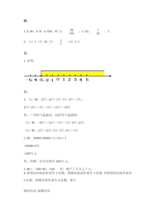 北师大版六年级数学下学期期末测试题往年题考.docx