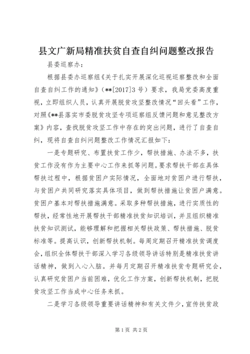 县文广新局精准扶贫自查自纠问题整改报告.docx