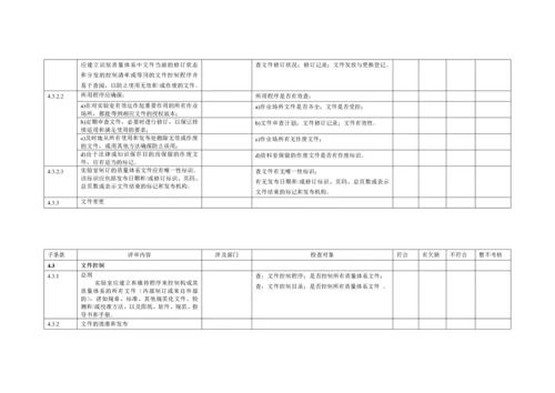 实验室内审检查表.docx