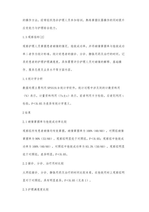 研究急诊护理流程优化在急诊患者抢救中的应用.docx