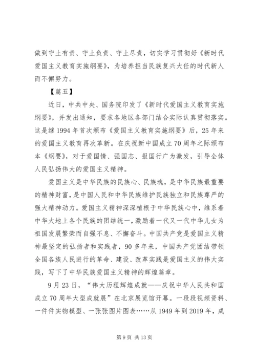 学习《新时代爱国主义教育实施纲要》心得感悟六篇.docx