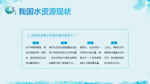 3月23日世界水日节约用水主题班会PPT课件