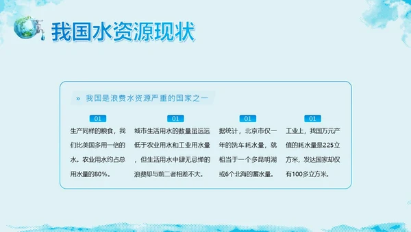 3月23日世界水日节约用水主题班会PPT课件