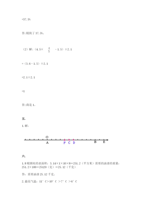 人教版六年级数学下学期期末测试题含答案【基础题】.docx