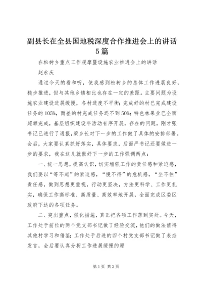 副县长在全县国地税深度合作推进会上的讲话5篇 (4).docx