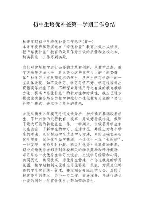 初中生培优补差第一学期工作总结.docx