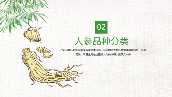 中草药中药人参通用PPT模板