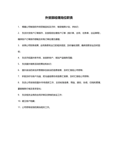 外贸部经理岗位职责.docx