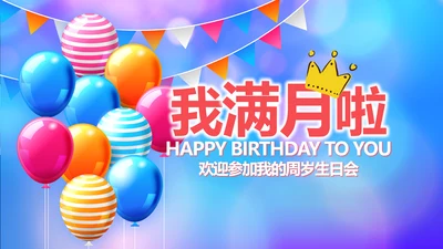 今天我满月啦电子相册PPT动态模板