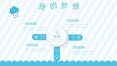 蓝色卡通可爱儿童班干部竞选个人简历自我介绍动态PPT模板