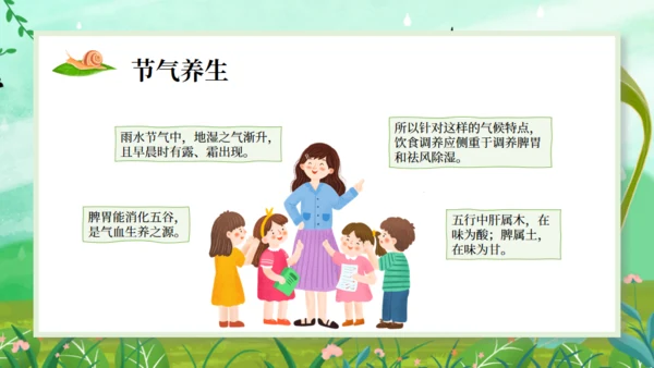雨水节气小孩背景通用PPT课件