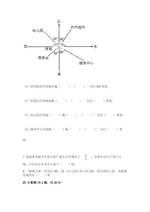 小学数学六年级上册期末卷附参考答案（突破训练）.docx