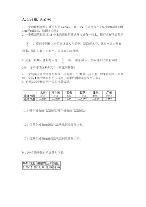 实用小学数学青岛版六年级下册期末测试卷新版.docx