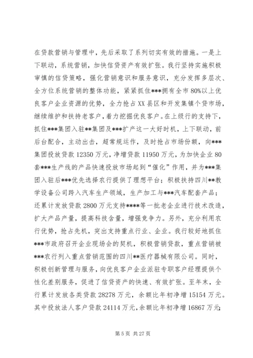 农行支行行长年度工作讲话.docx