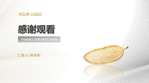 白色简约风线条总结汇报PPT模板