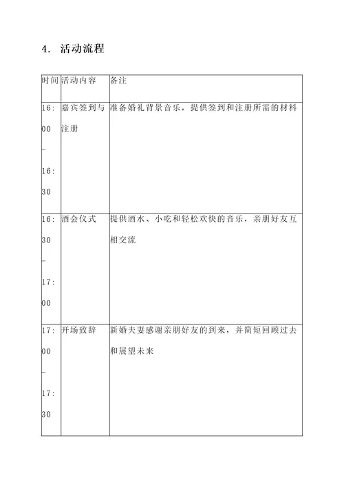 离异后的婚礼策划书