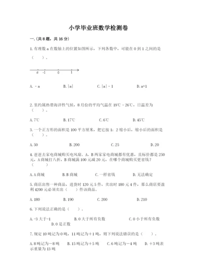 小学毕业班数学检测卷及完整答案（考点梳理）.docx