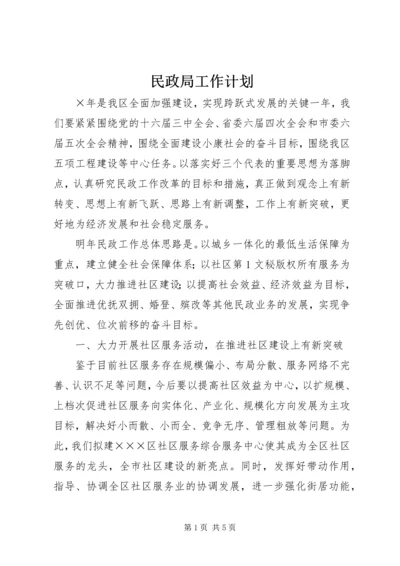 民政局工作计划 (6).docx