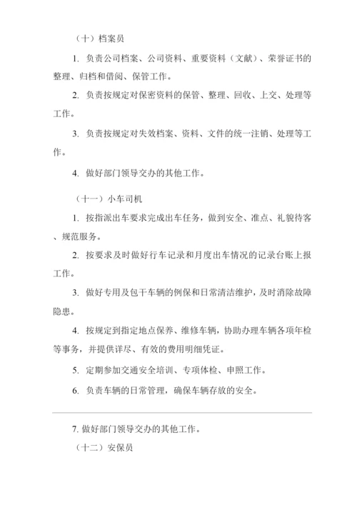 单位公司企业规章制度综合部工作职责与岗位职责.docx