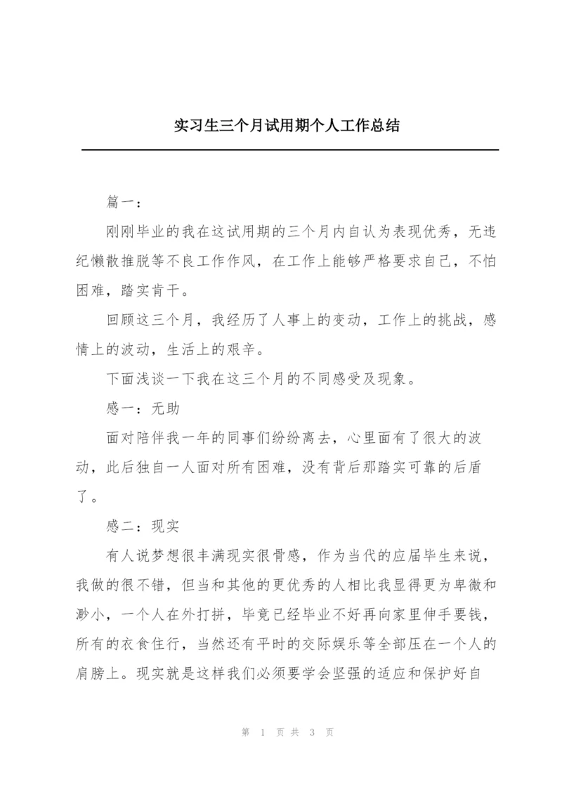 实习生三个月试用期个人工作总结.docx