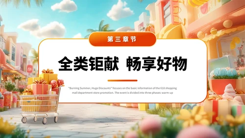 橙色系618商场百货大促嗨购专场PPT模板
