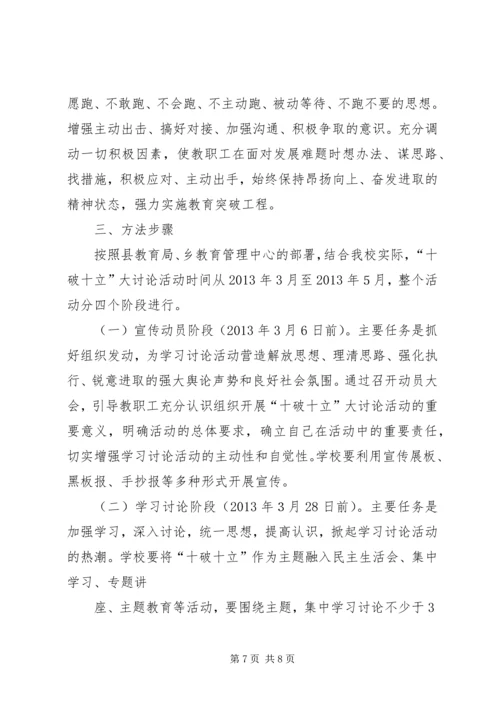 贺集小学“十破十立”专题讨论活动方案[模版] (2).docx