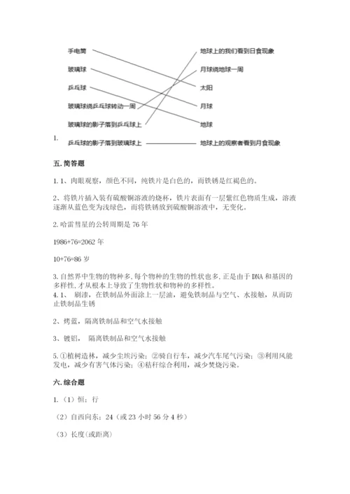 教科版六年级下册科学期末测试卷a4版可打印.docx