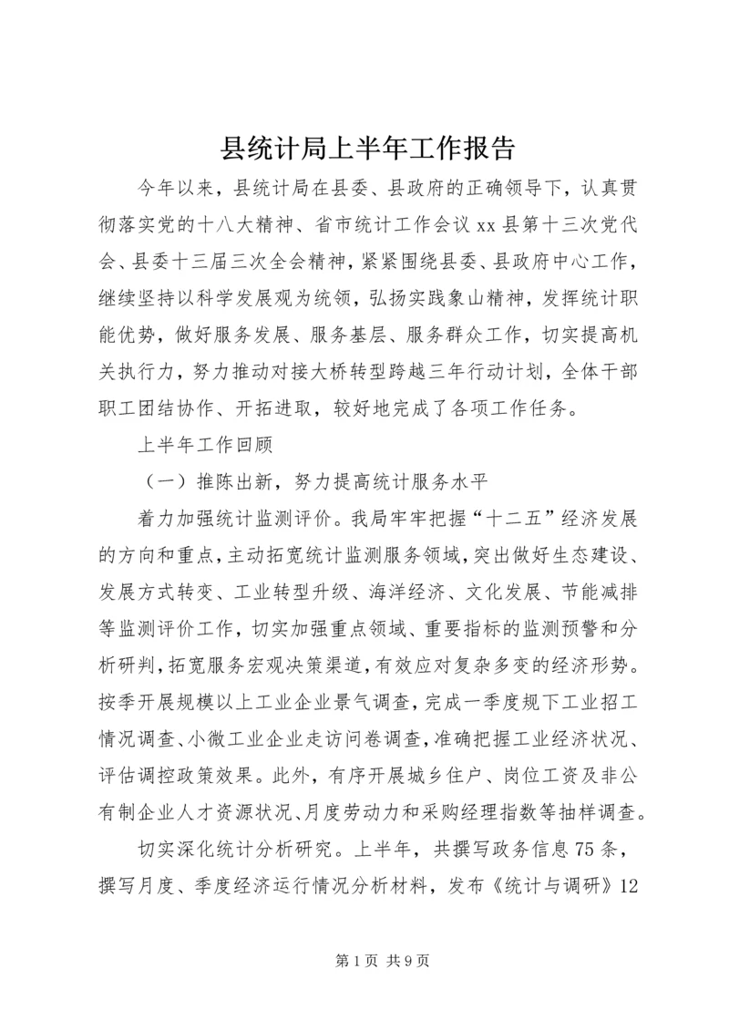 县统计局上半年工作报告 (2).docx