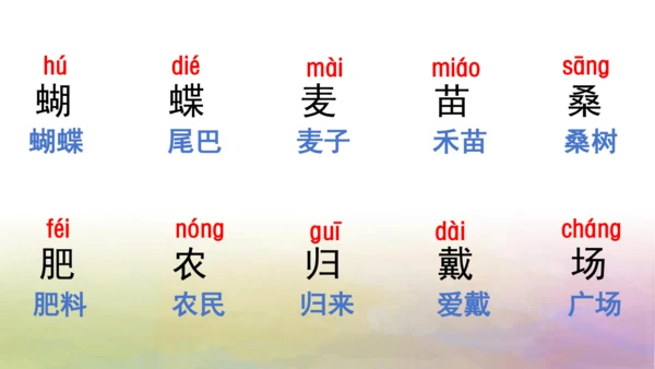 部编版二年级语文上册第二单元复习  课件