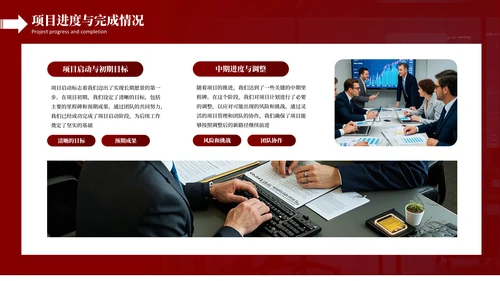 红色商务风项目工作汇报PPT模板
