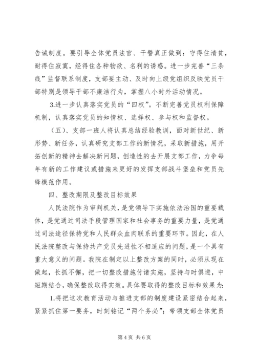 人民法院机关党支部整改方案.docx