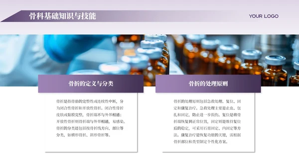 紫色商务风骨科医师规培报告PPT模板