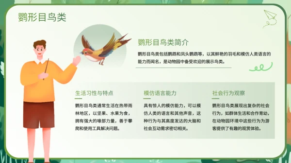 绿色插画风科普知识动物PPT