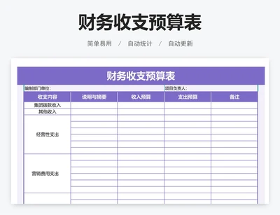 财务收支预算表