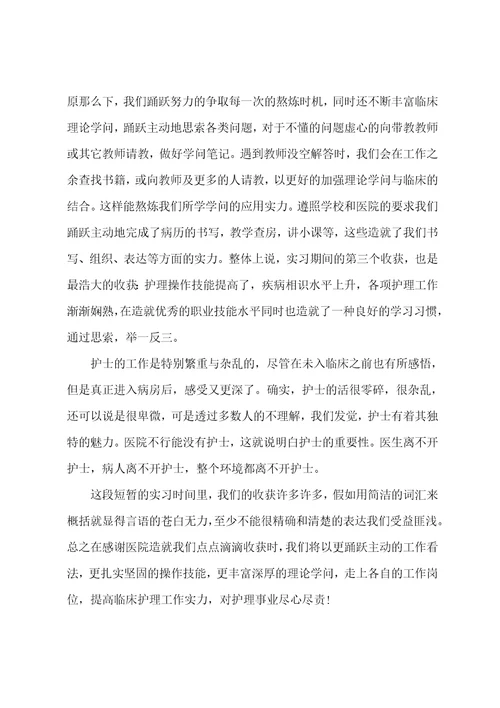 护理个人实习总结大全