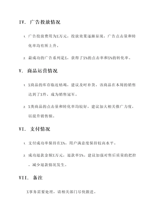 电商运营每日账户情况汇报