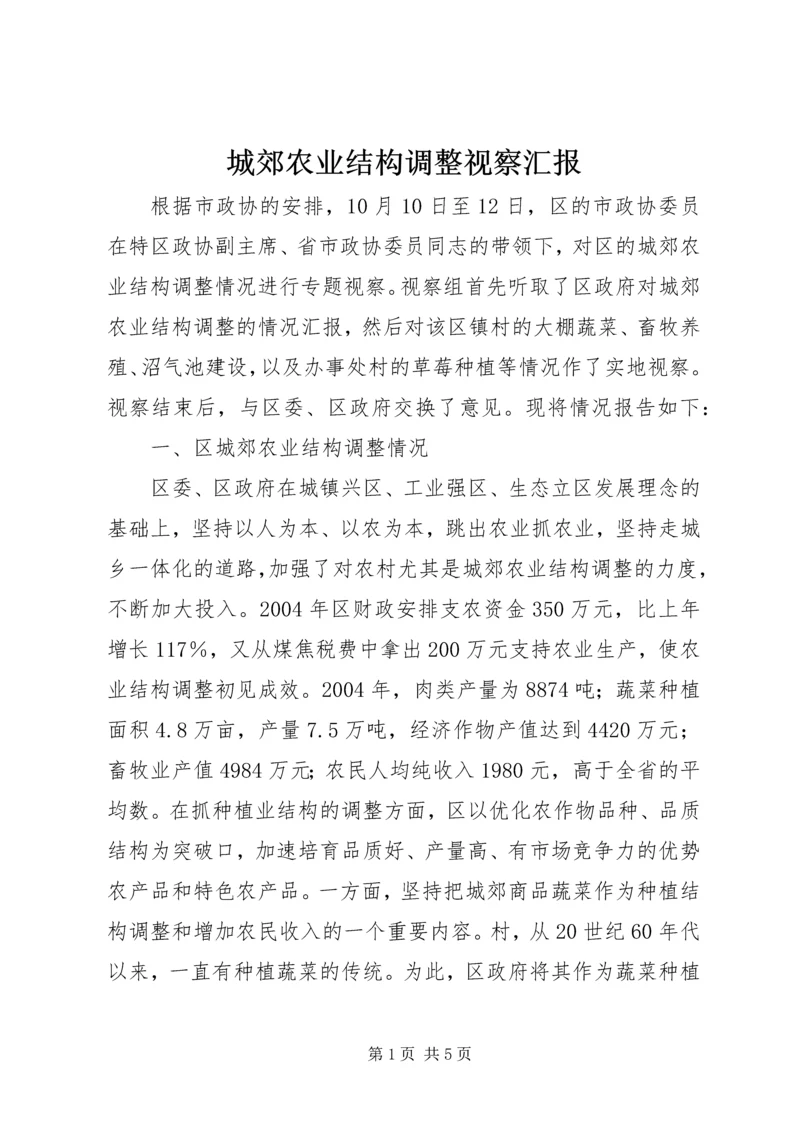 城郊农业结构调整视察汇报.docx