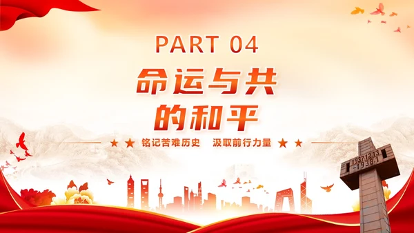 红色党政风不忘历史南京大屠杀党课学习PPT模板国家公祭日