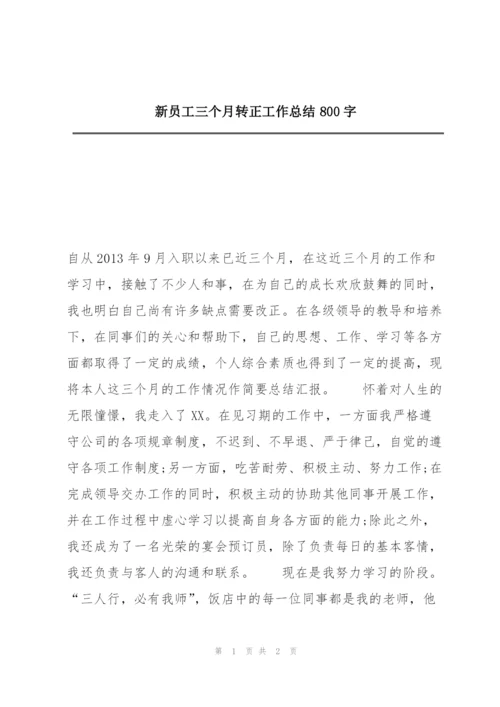 新员工三个月转正工作总结800字.docx